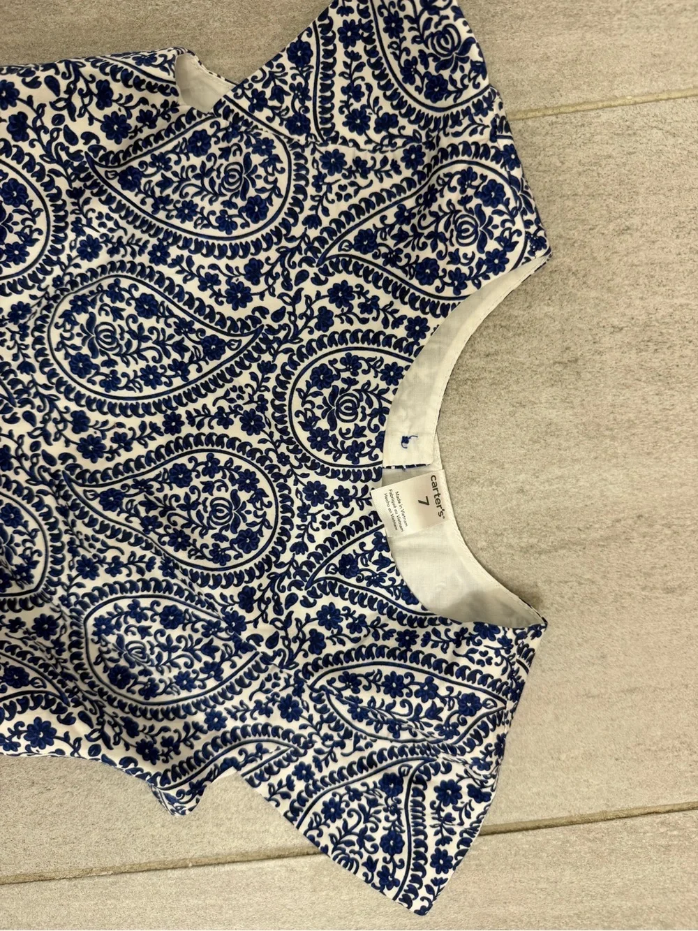 Carter's Navy and White Paisley Fit-and-Flare Dress